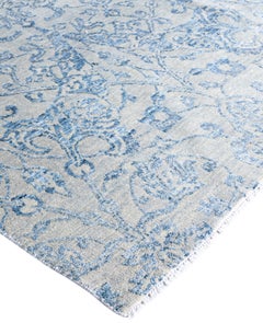 Traditional Abstract Wool, Silk Hand Knotted Gray Area Rug 9' 1" x 12' 3"