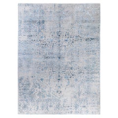 Traditional Abstract Wool, Silk Hand Knoted Gray Area Rugs 9' 1" x 12' 3"