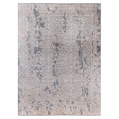 Traditional Abstract Wool, Silk Hand Knoted Gray Area Rugs 9' 1" x 12' 3"