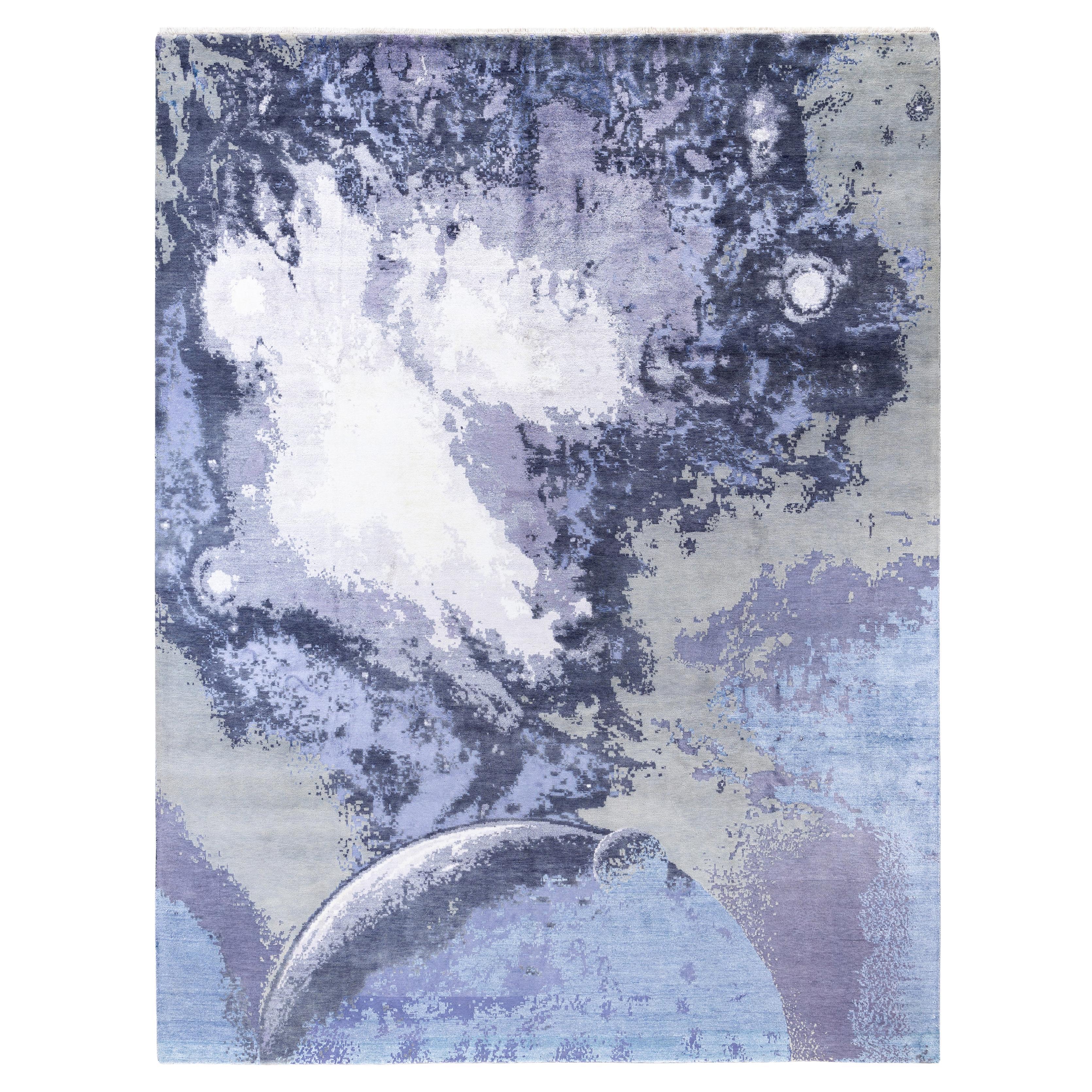 Traditional Abstract Wool, Silk Hand Knoted Gray Area Rugs 9' 2" x 12' 1"
