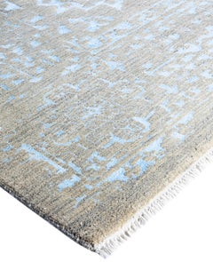 Traditional Abstract Wool, Silk Hand Knotted Gray Area Rug 9' 4" x 12' 3"