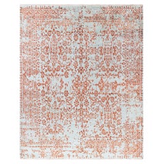 Traditional Abstract Wool, Silk Hand Knotted Green Area Rug 8' 1" x 10' 0"