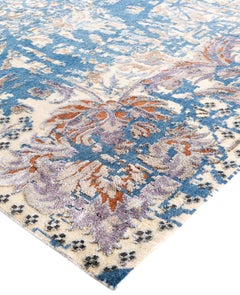 Traditional Abstract Wool, Silk Hand Knotted Ivory Area Rug 8' 1" x 10' 3"