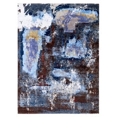 Traditional Abstract Wool, Silk Hand Knotted Ivory Area Rug 9' 1" x 12' 1"