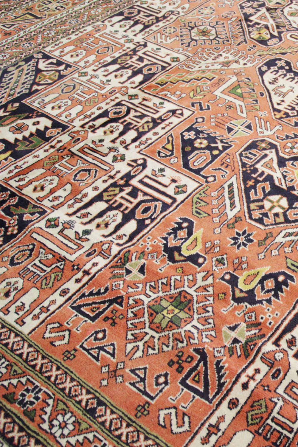 Matériaux organiques Grand tapis traditionnel afghan tribal, tapis en laine multicolore fait à la main en vente