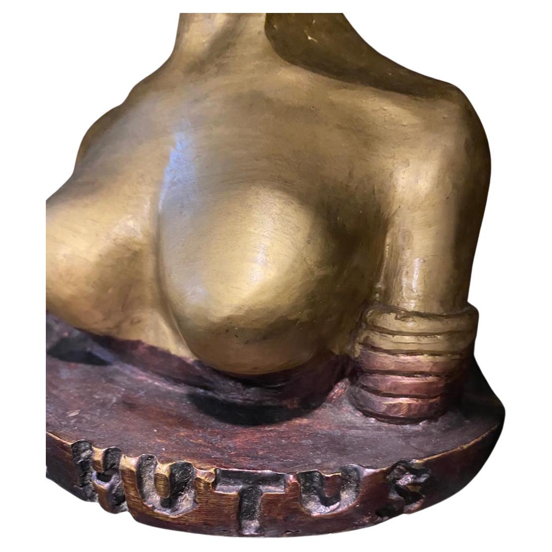 XX secolo Scultura tradizionale africana di donna Mursi con piatto per labbra - Etiopia in vendita