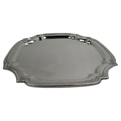 Traditional American Georgian Sterling Silver Square Cartouche Tray
