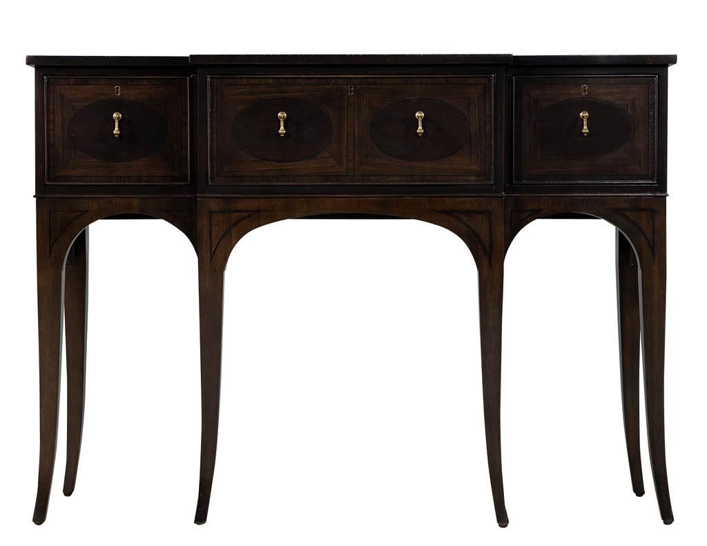 Traditional American Mahogany Inlaid Console Tables 6