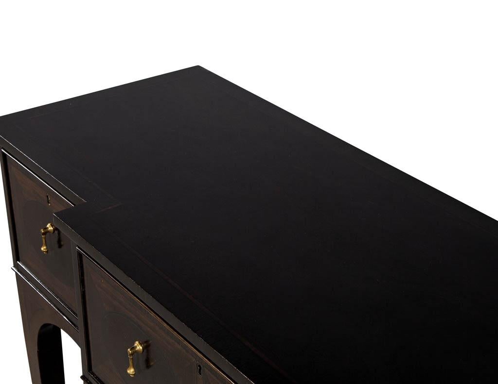 Contemporary Traditional American Mahogany Inlaid Console Tables