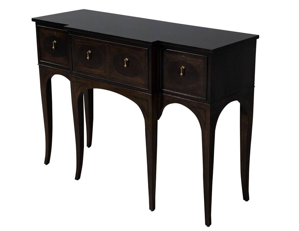 Traditional American Mahogany Inlaid Console Tables 1