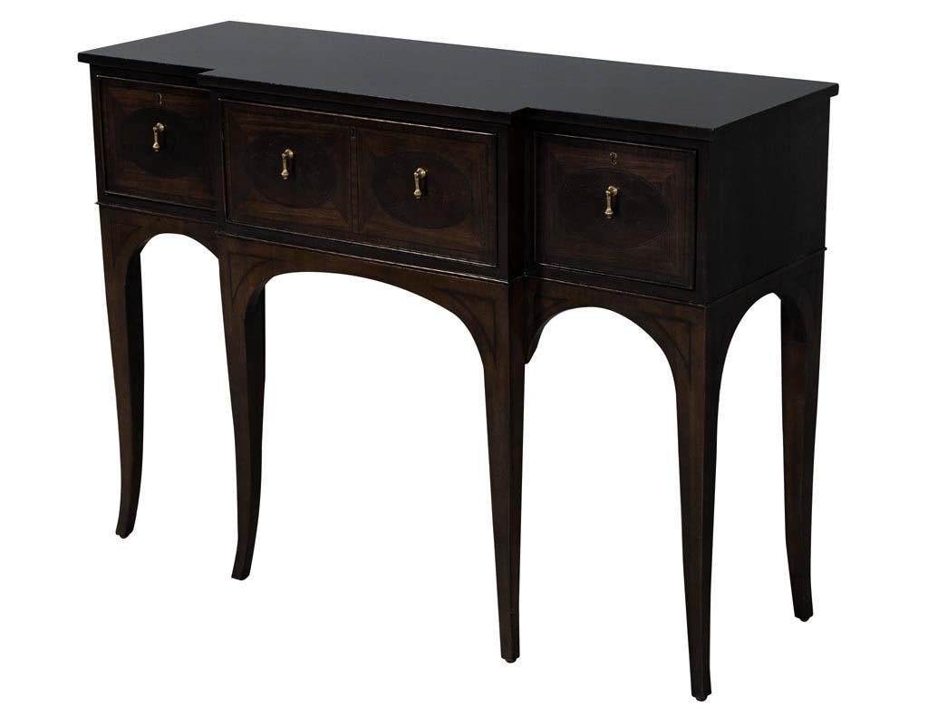Traditional American Mahogany Inlaid Console Tables 2
