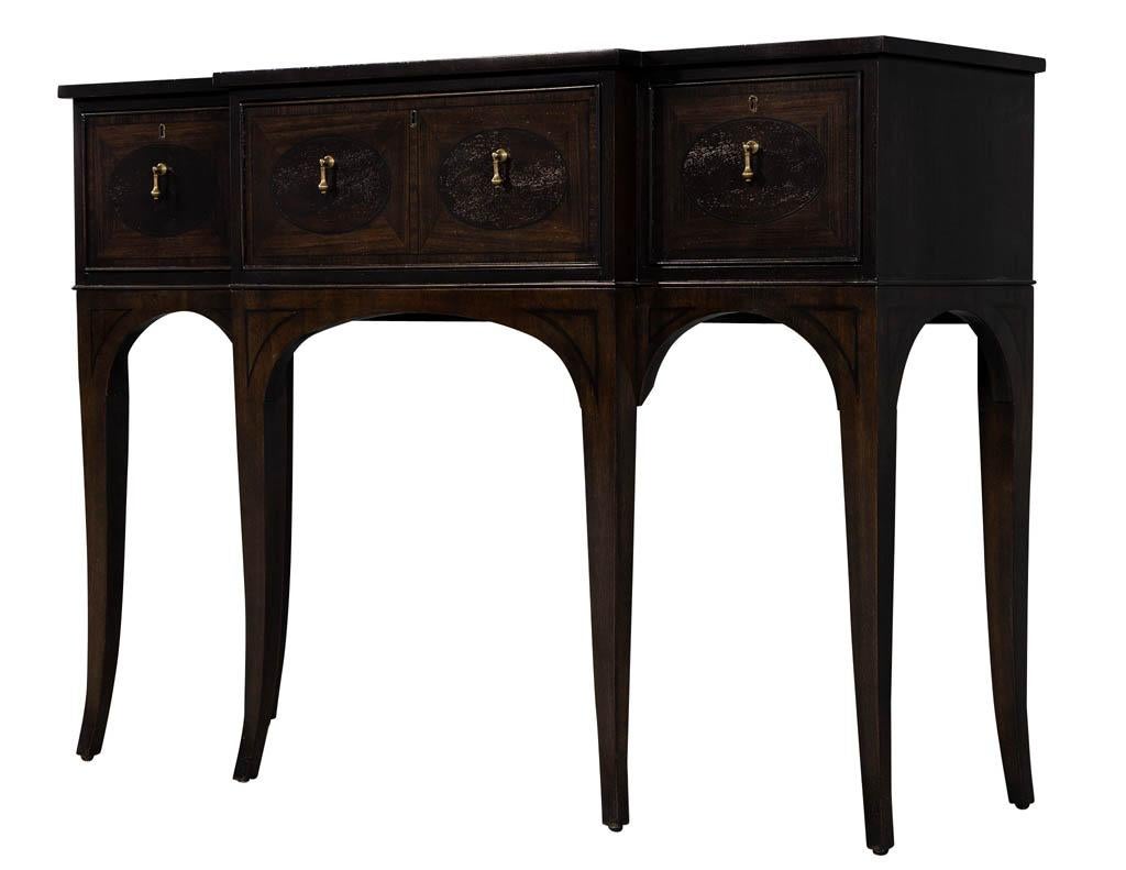 Traditional American Mahogany Inlaid Console Tables 4
