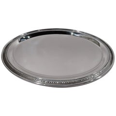Traditional American Sterling Silver Oval Card Tray