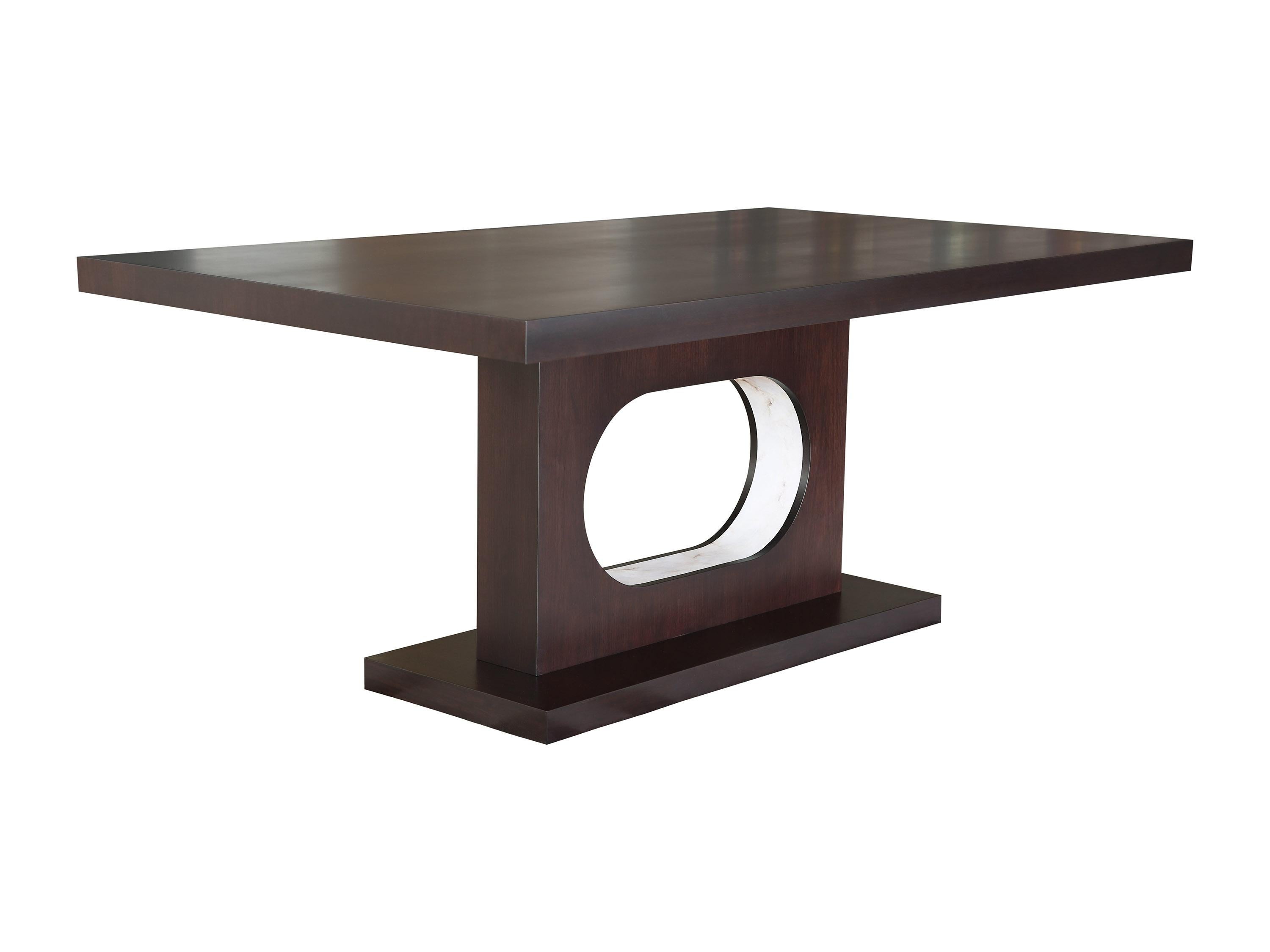 Lisa Tharp Collection  Library Table 

Strong, elegant lines host fine dining or quiet study. At home in traditional and modern settings alike. 

Fine-grain walnut veneer over green (formaldehyde-free) MDF
Walnut stain with clear coat