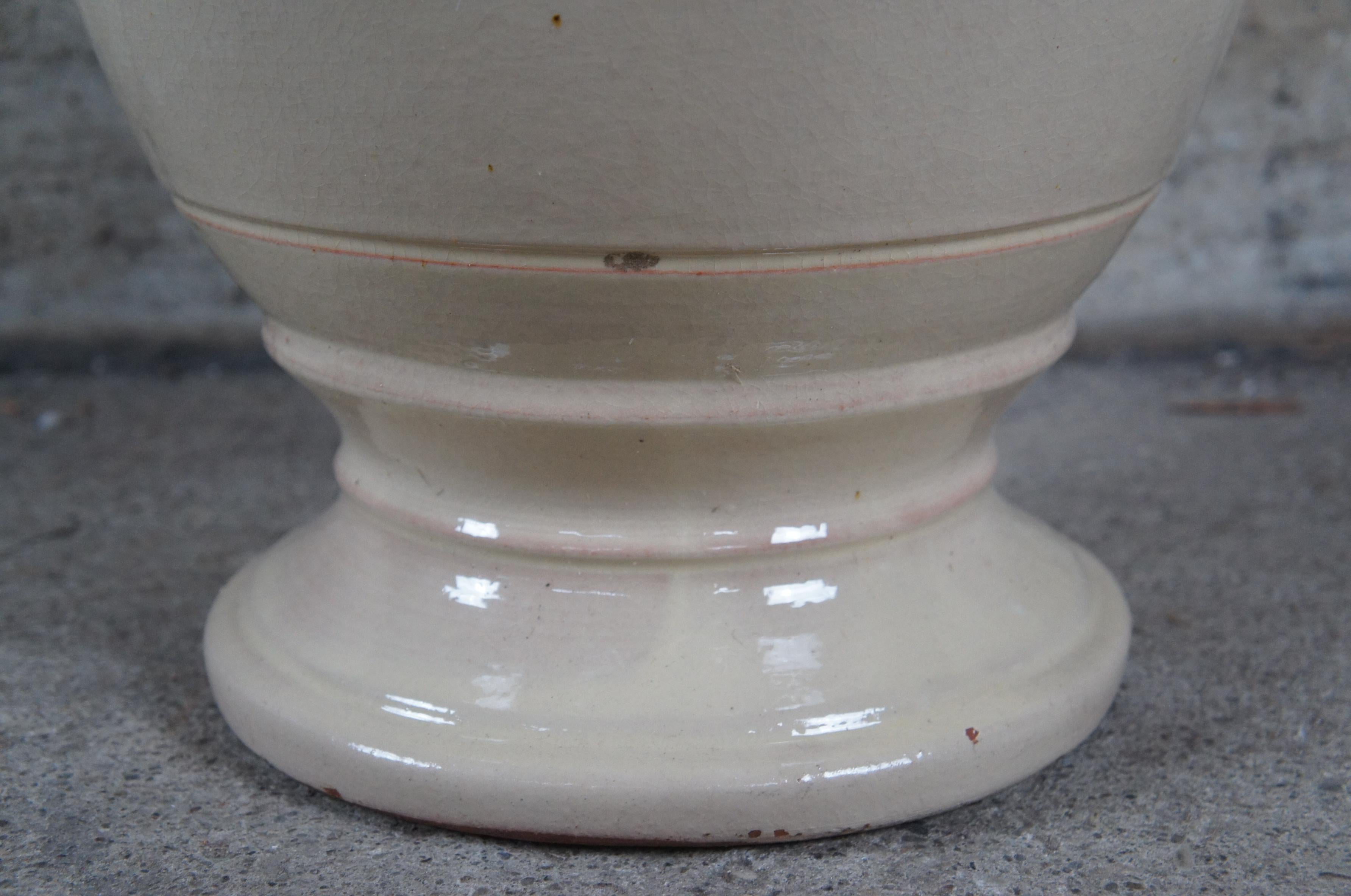 Traditional Anduze French Modern Ivory Glazed Ceramic Jardinière Urn Planter 21