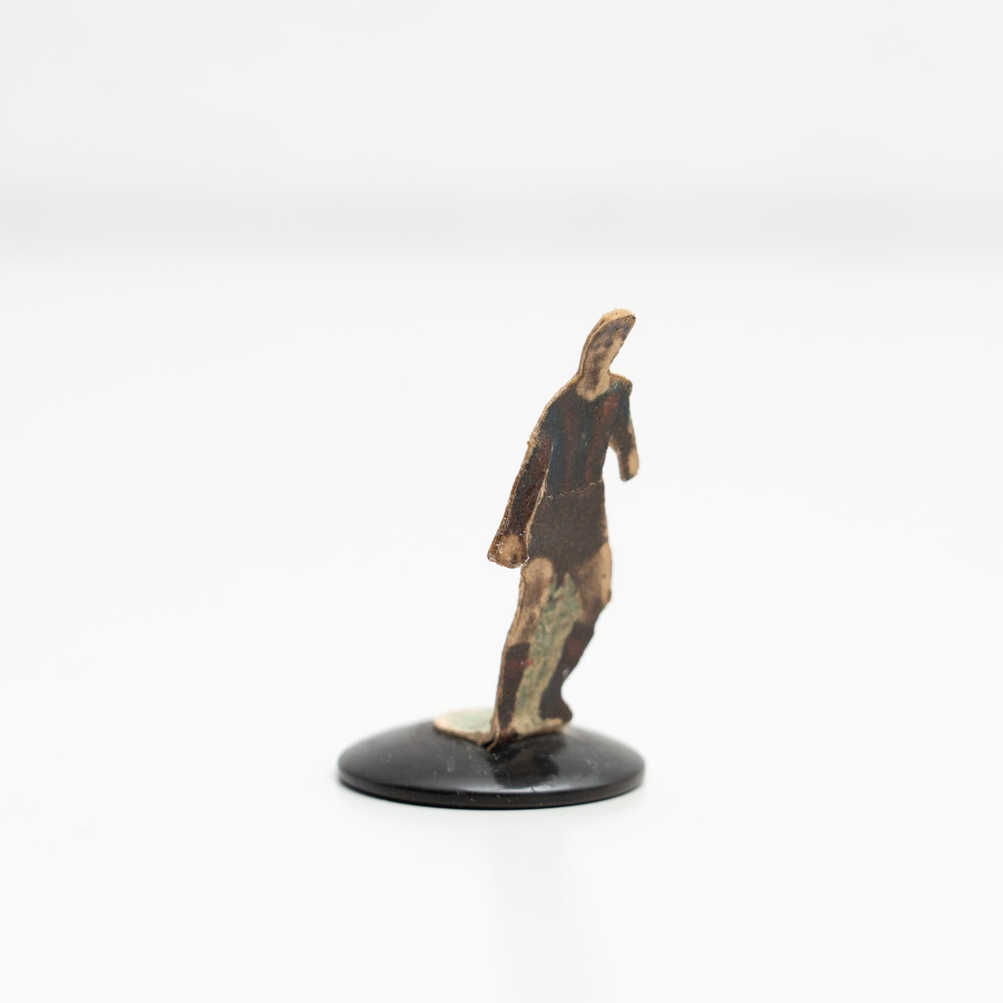 Mid-Century Modern Traditional Antique Button Soccer Game Figure, circa 1950 For Sale