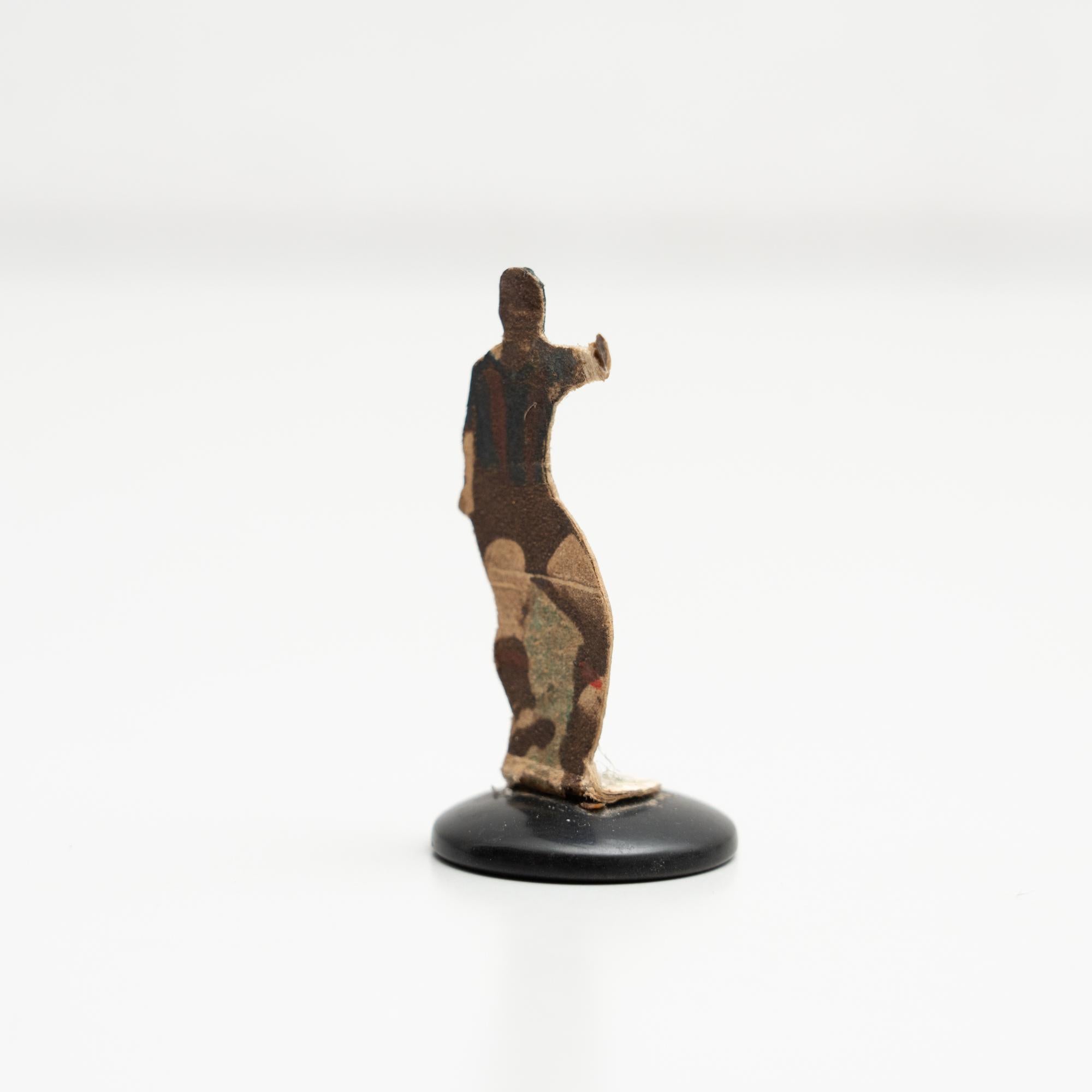Mid-Century Modern Traditional Antique Button Soccer Game Figure, circa 1950 For Sale