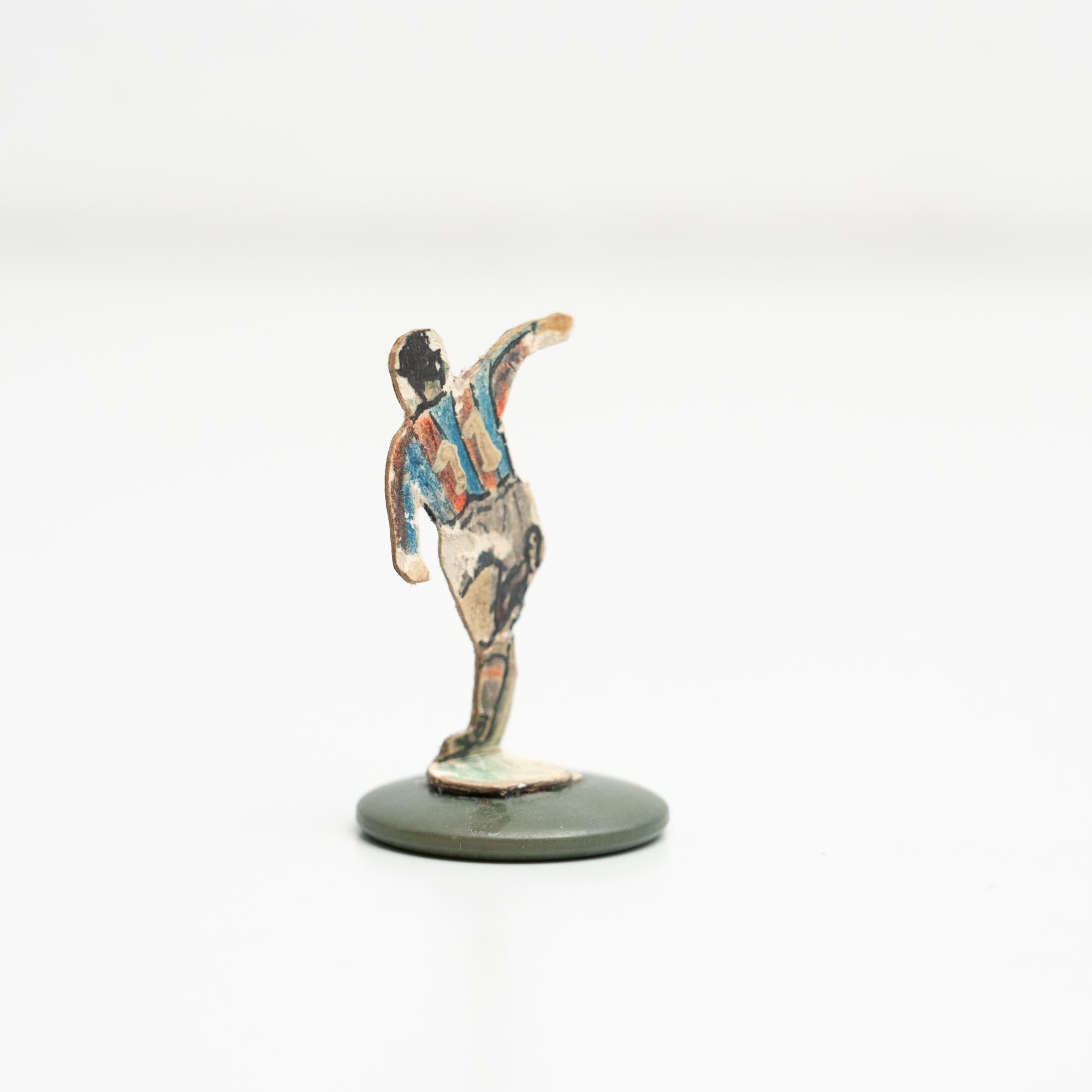 Figurine traditionnelle de jeu de football à boutons, Antiquités, vers 1950 Bon état - En vente à Barcelona, ES