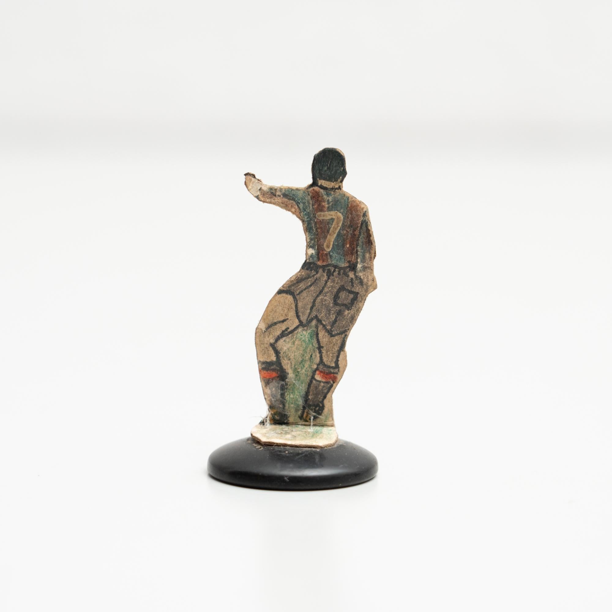 Mid-20th Century Traditional Antique Button Soccer Game Figure, circa 1950 For Sale