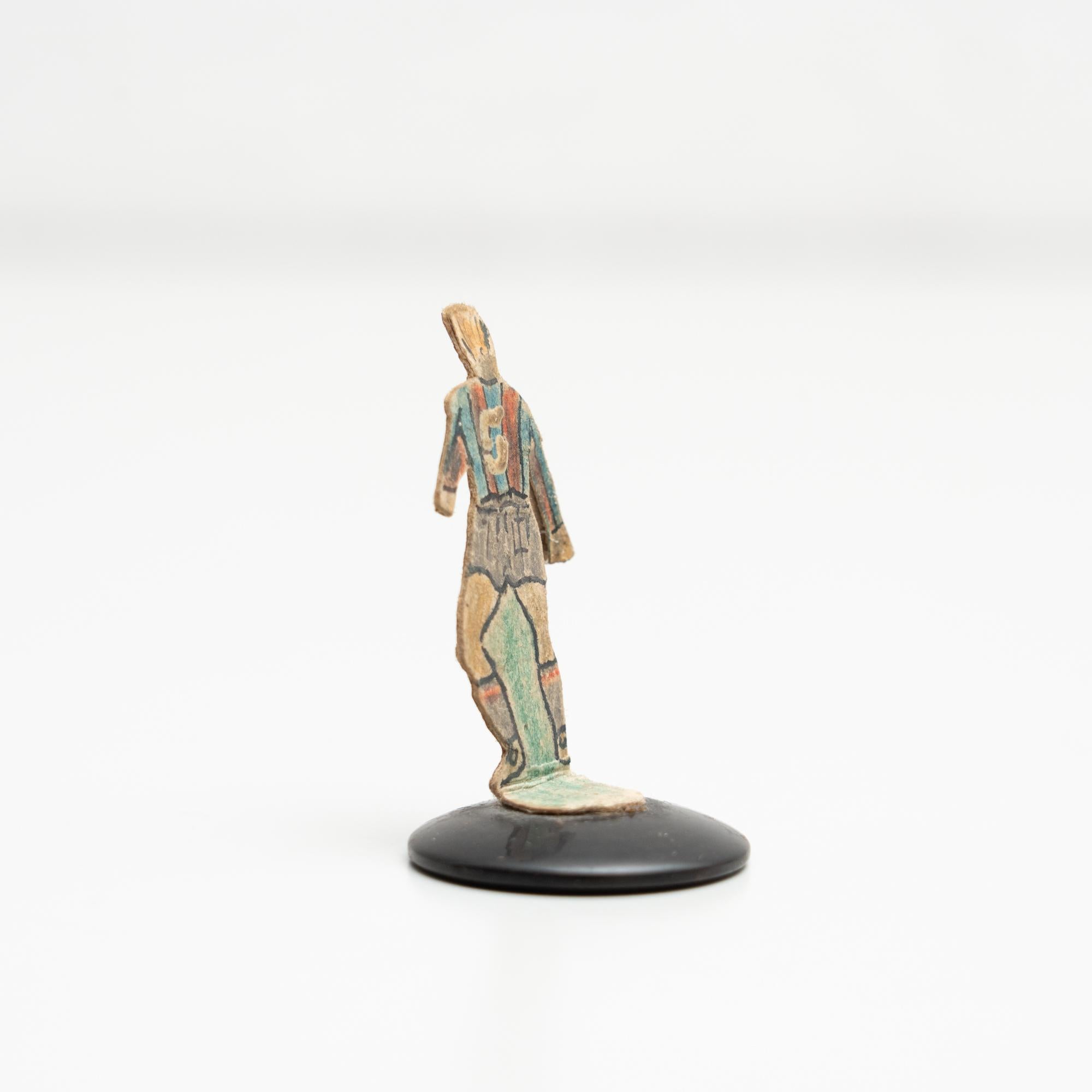 Mid-20th Century Traditional Antique Button Soccer Game Figure, circa 1950 For Sale