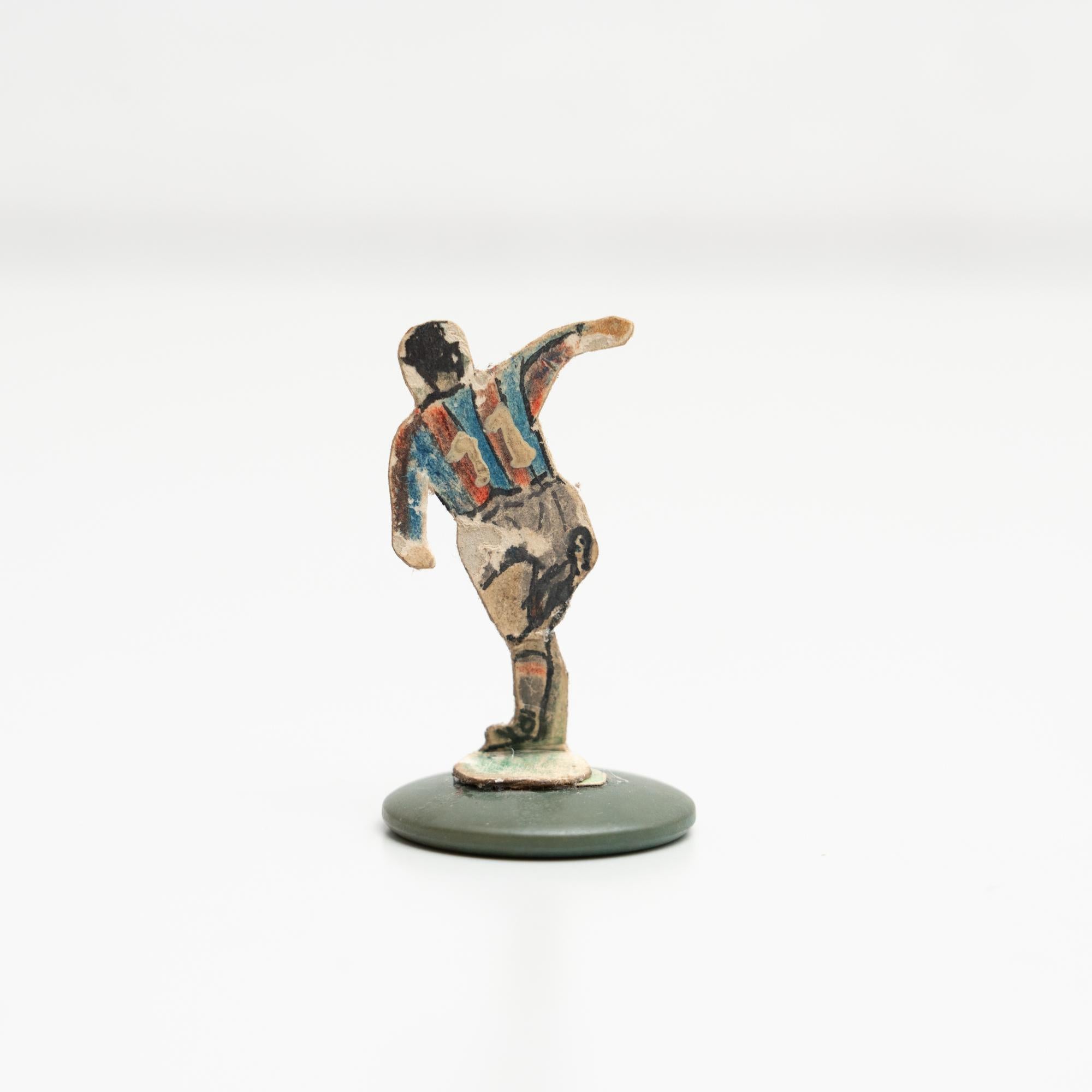 Mid-20th Century Traditional Antique Button Soccer Game Figure, circa 1950 For Sale