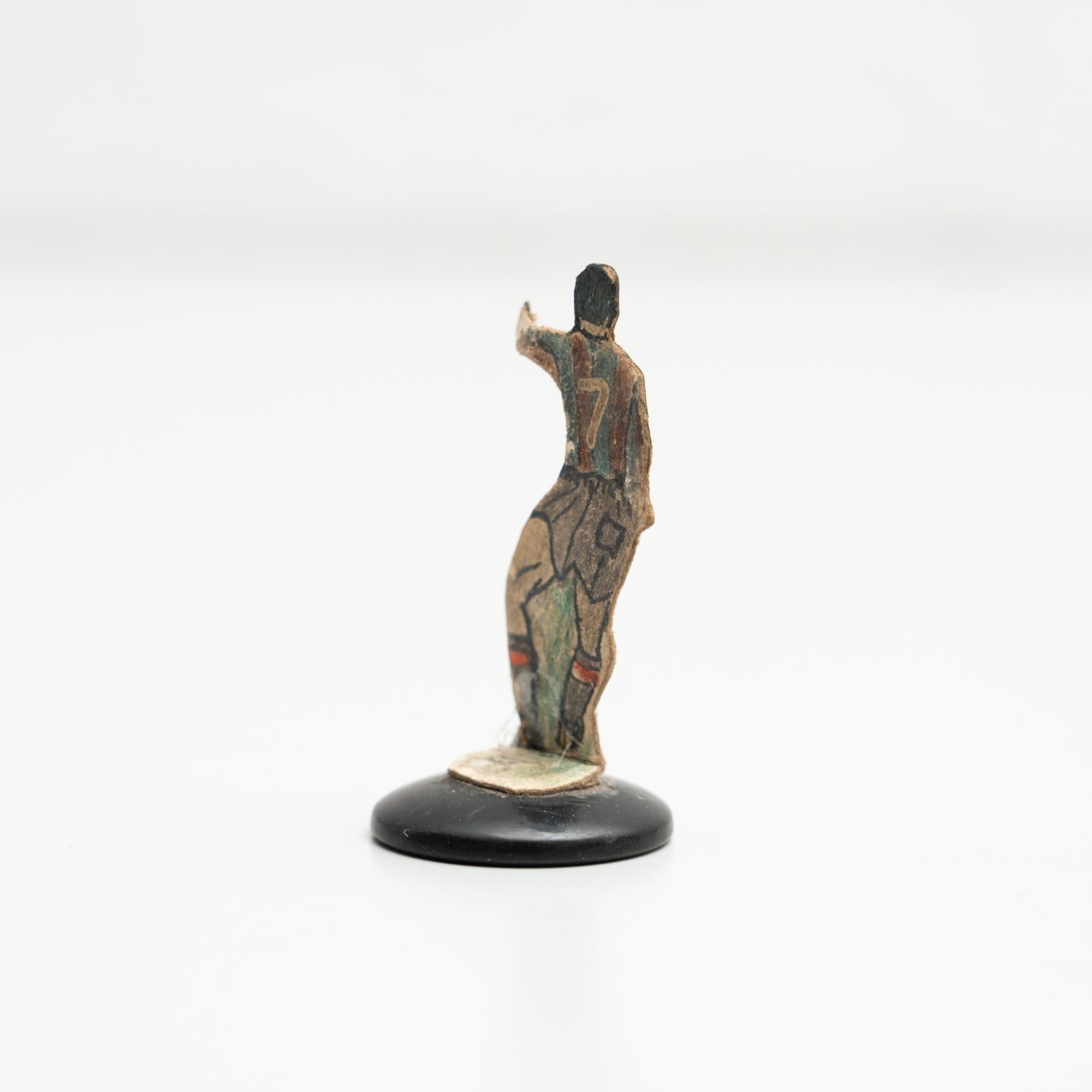 Paper Traditional Antique Button Soccer Game Figure, circa 1950 For Sale