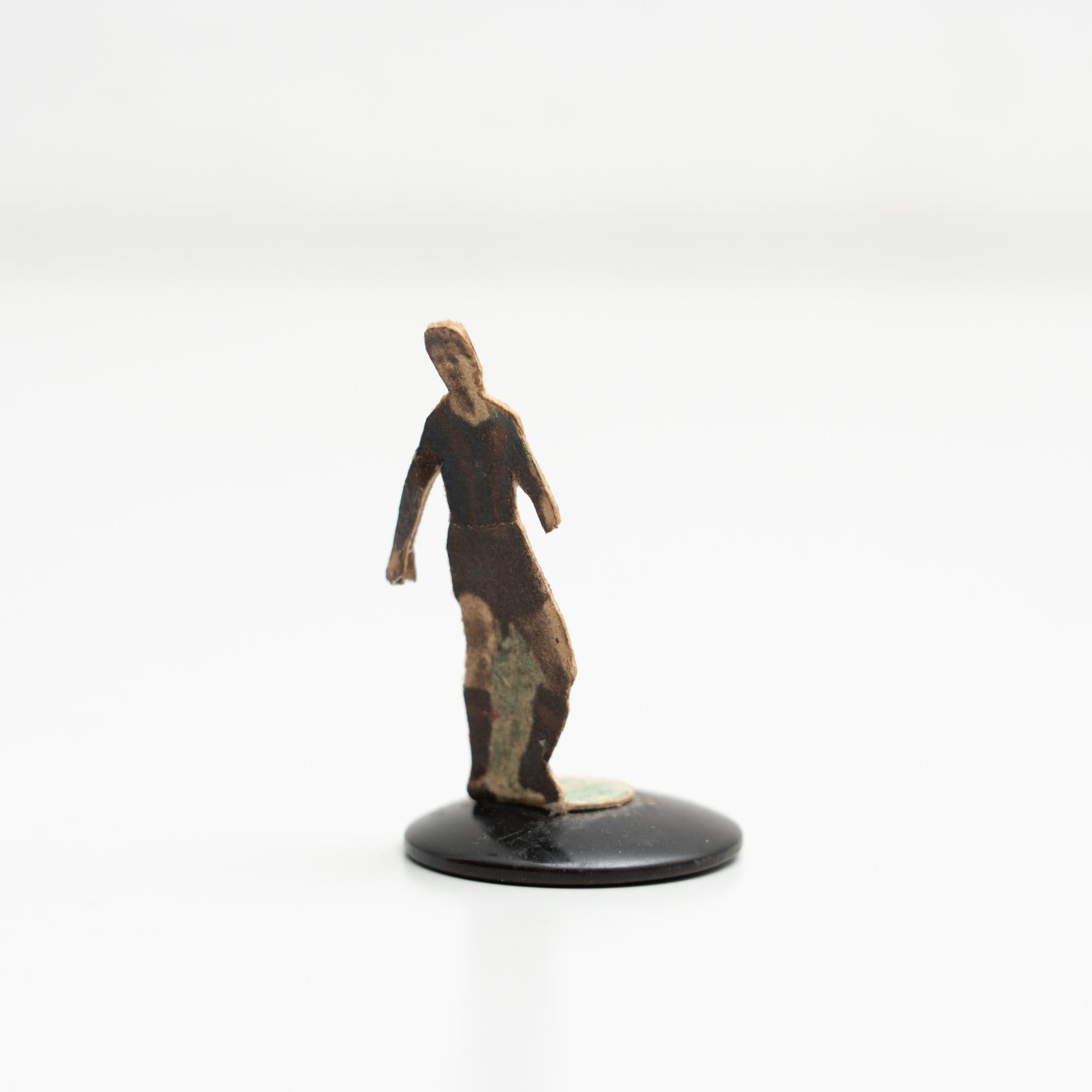 Paper Traditional Antique Button Soccer Game Figure, circa 1950 For Sale