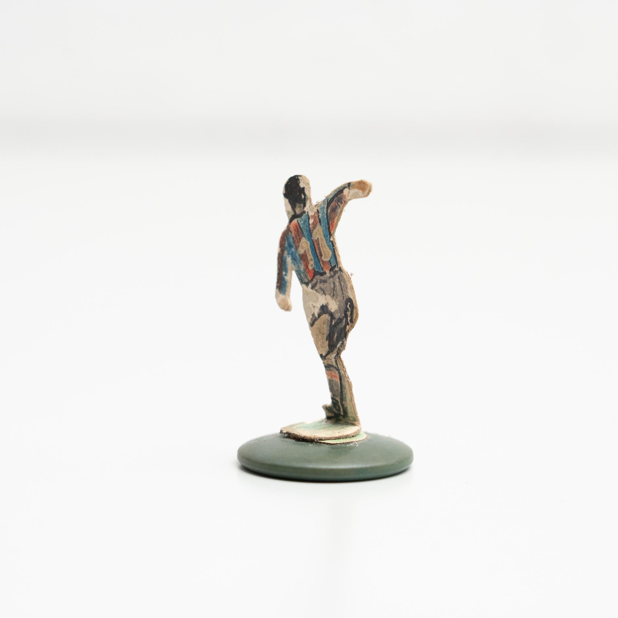 Paper Traditional Antique Button Soccer Game Figure, circa 1950 For Sale