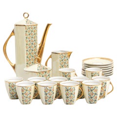 Traditional Antique French Coffee Set of 21 Pieces, circa 1950