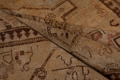 Traditional Antique Hamadan Rug in Rusted Golden Orange - Circa 1930s