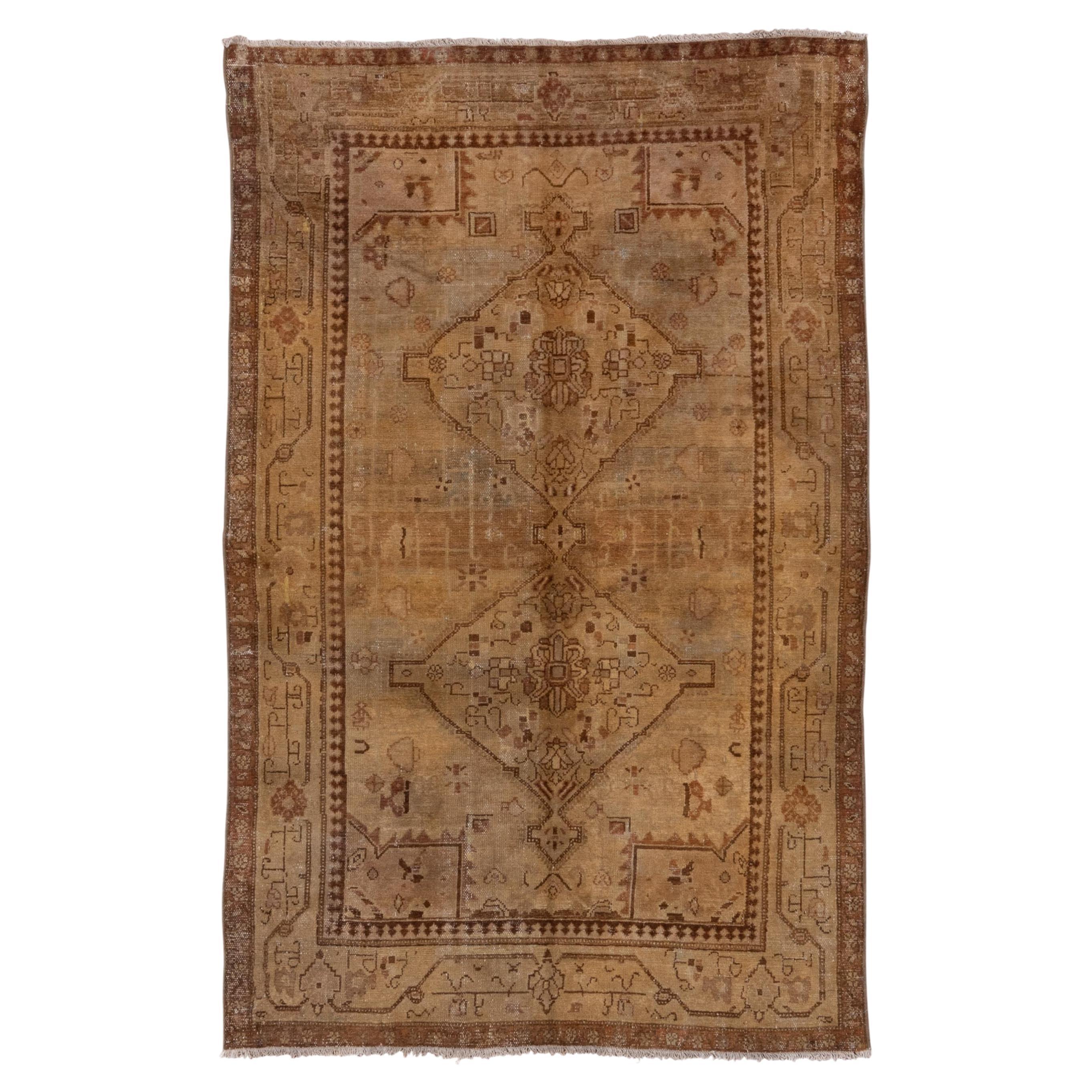 Traditional Antique Hamadan Rug in Rusted Golden Orange - Circa 1930s For Sale
