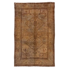 Tapis Hamadan antique traditionnel en orange doré rouillé - Circa 1930s