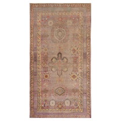 Traditional Antique Hand-Knotted Khotan Rug