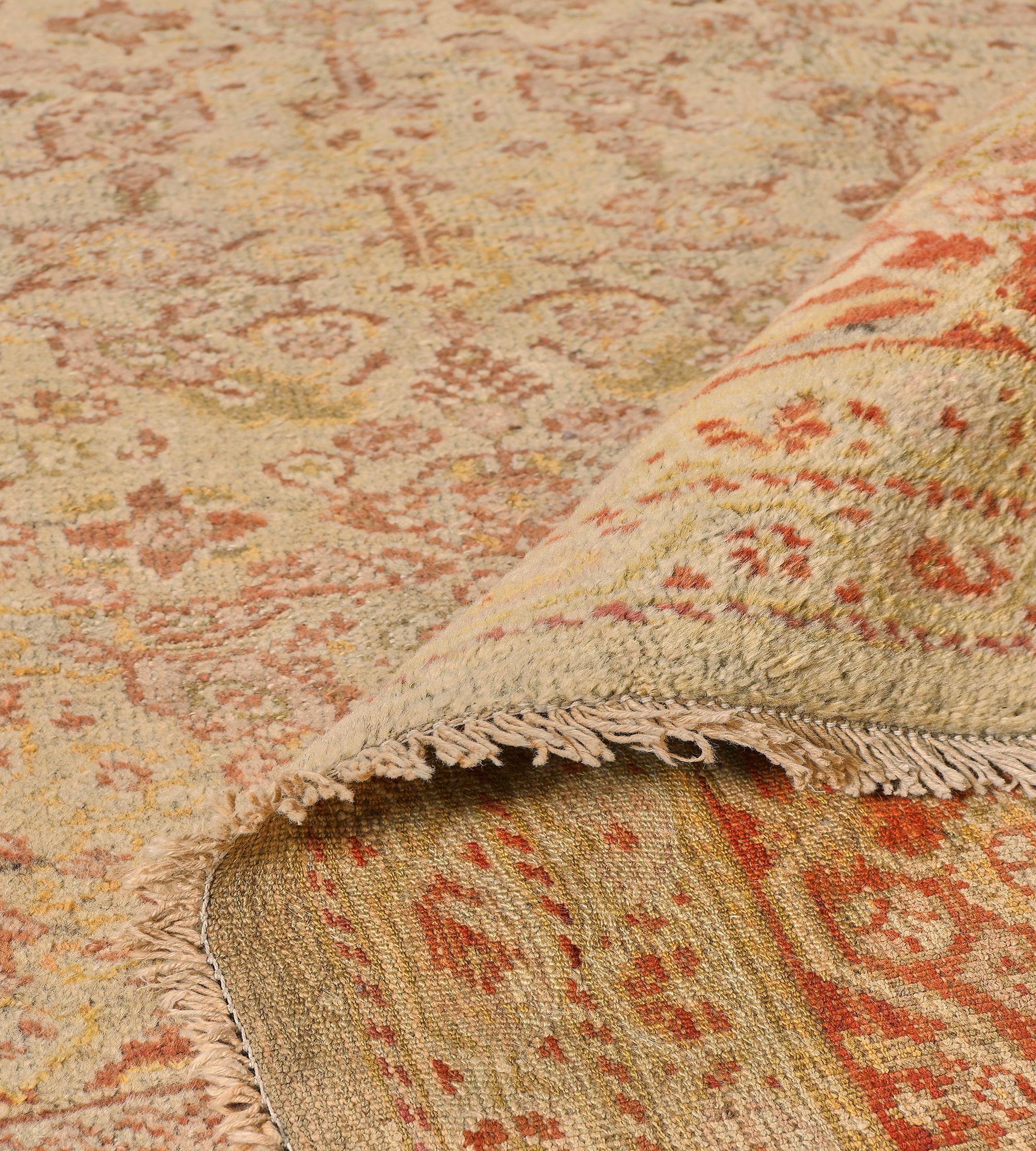 Traditional Antique Hand-Woven Floral Persian Ziegler Sultanabad Rug For Sale 4