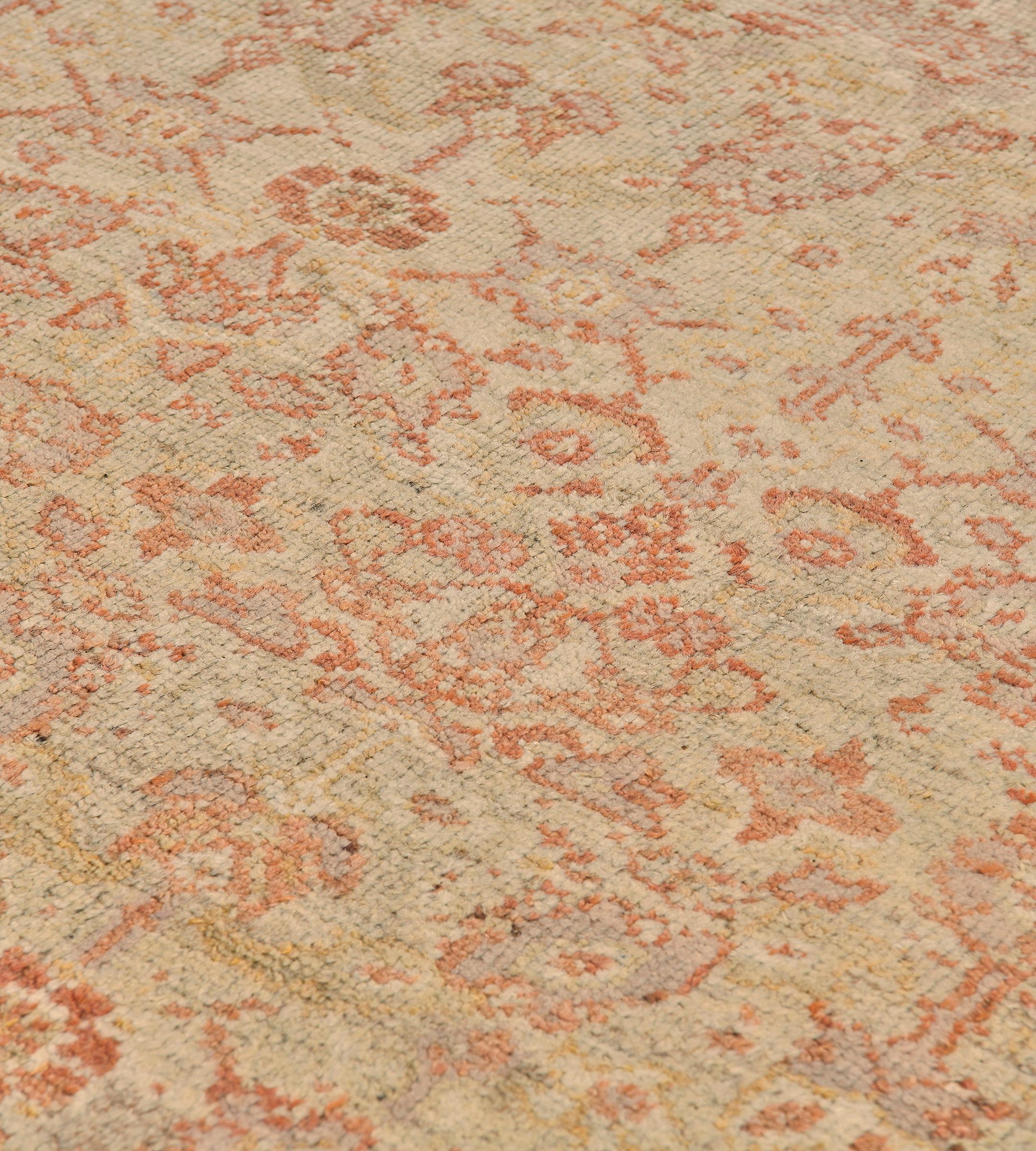 19th Century Traditional Antique Hand-Woven Floral Persian Ziegler Sultanabad Rug For Sale