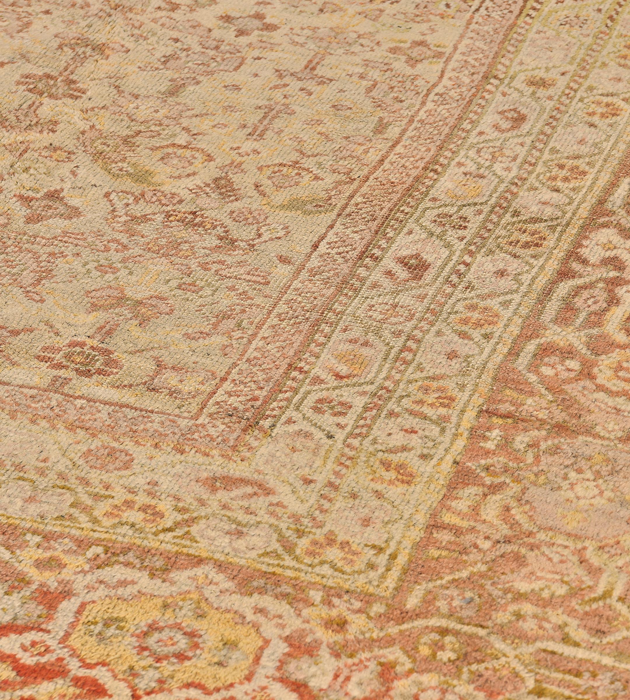 Traditional Antique Hand-Woven Floral Persian Ziegler Sultanabad Rug For Sale 1