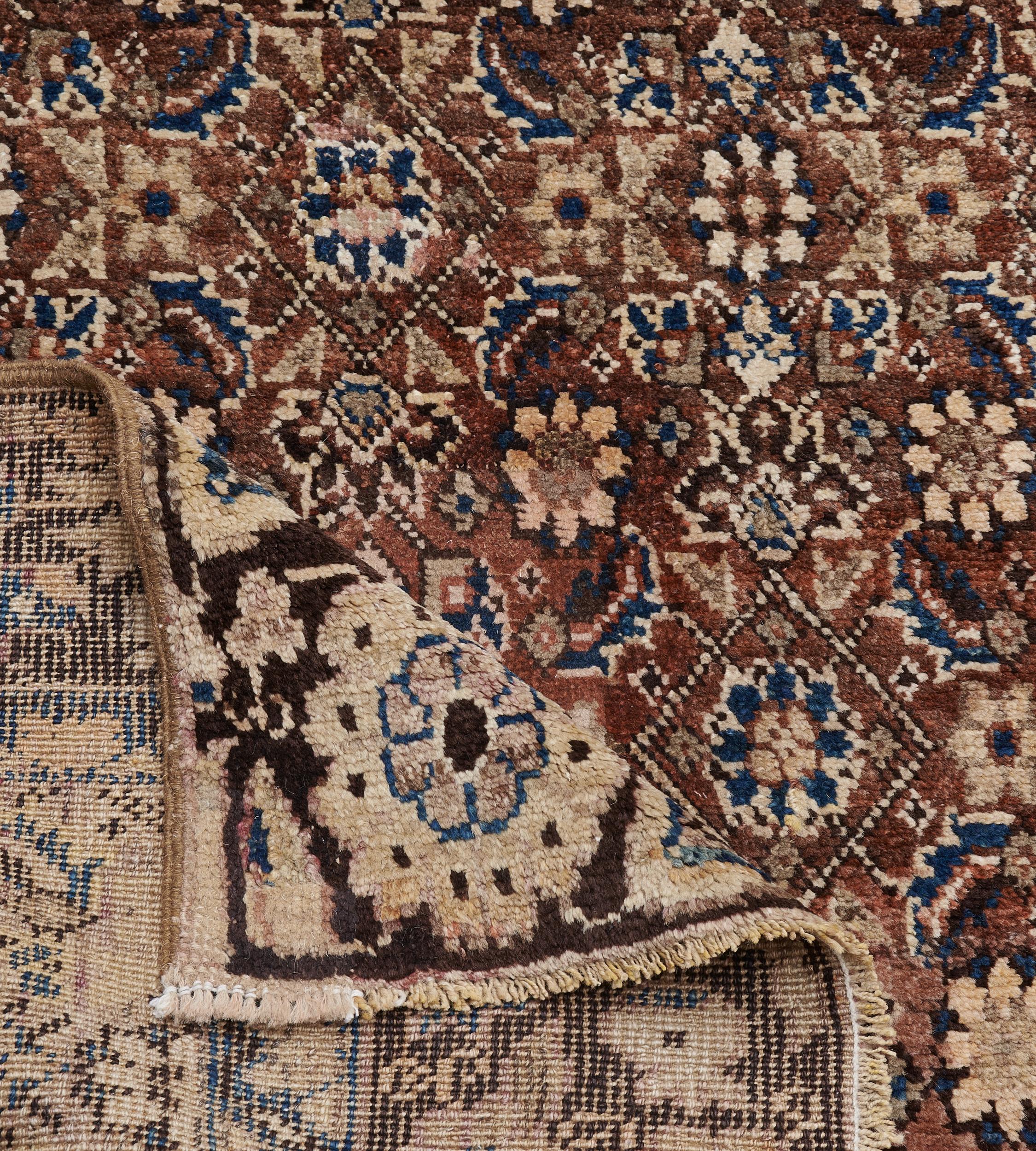 Traditional Antique Handwoven Persian Bidjar Rug For Sale 1