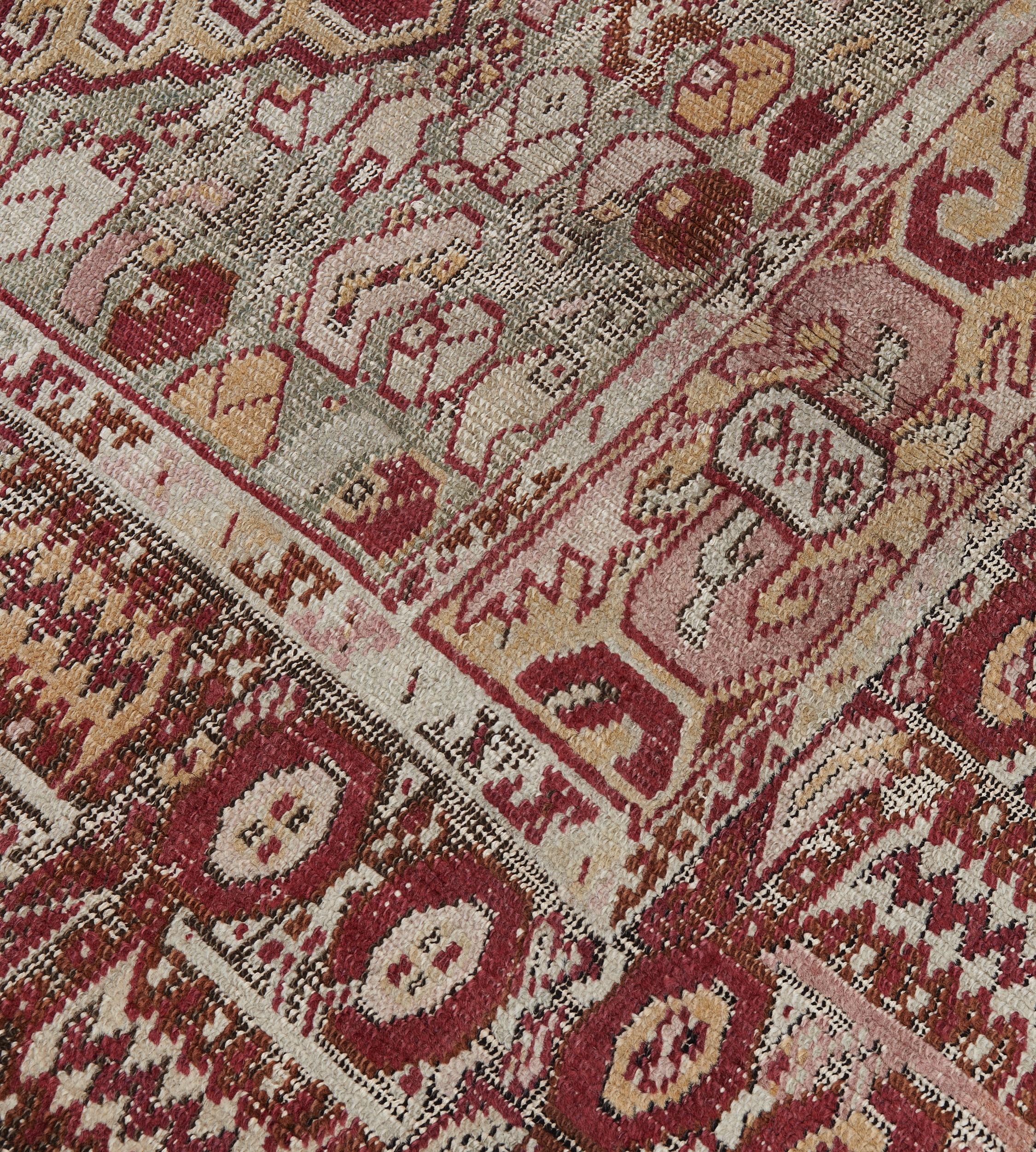 Hand-Knotted Traditional Antique Handwoven Turkish Ghordes Rug For Sale