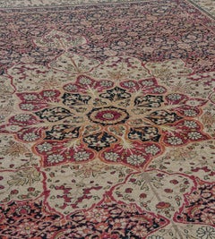 Traditional Antique Herati-Pattern Persian Kerman Rug
