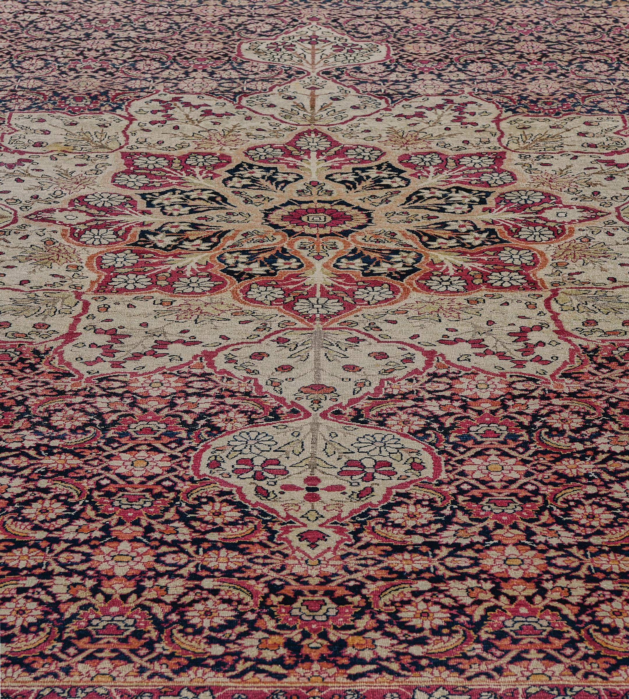 Traditional Antique Herati-Pattern Persian Kerman Rug For Sale 3