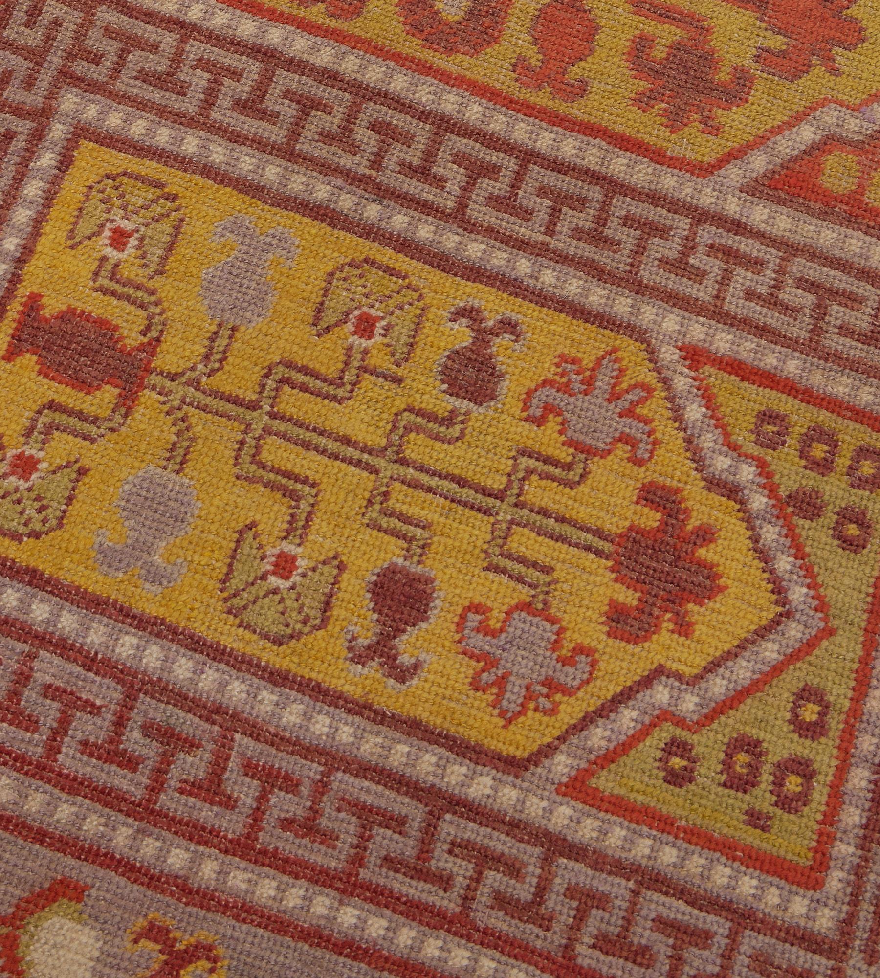 East Turkestani Traditional Antique Horizontal Panels Khotan Runner Wall-Hanging For Sale