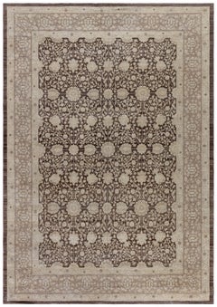 Traditional Antique-Inspired Beige Rug "Sepia Arabesque" by Doris Leslie Blau
