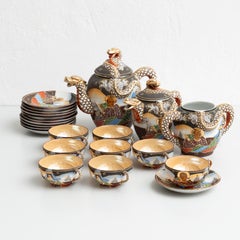 Traditional Antique Japanese Porcelain Tea Set, circa 1950