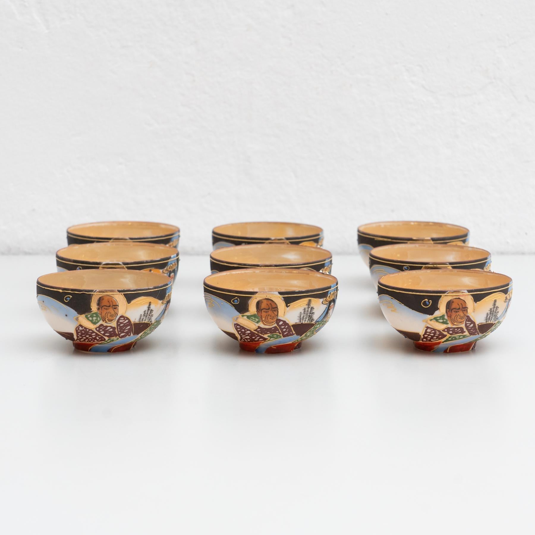 Traditionelles antikes japanisches Porzellan-Teeset mit 23 Pieces, um 1950 5