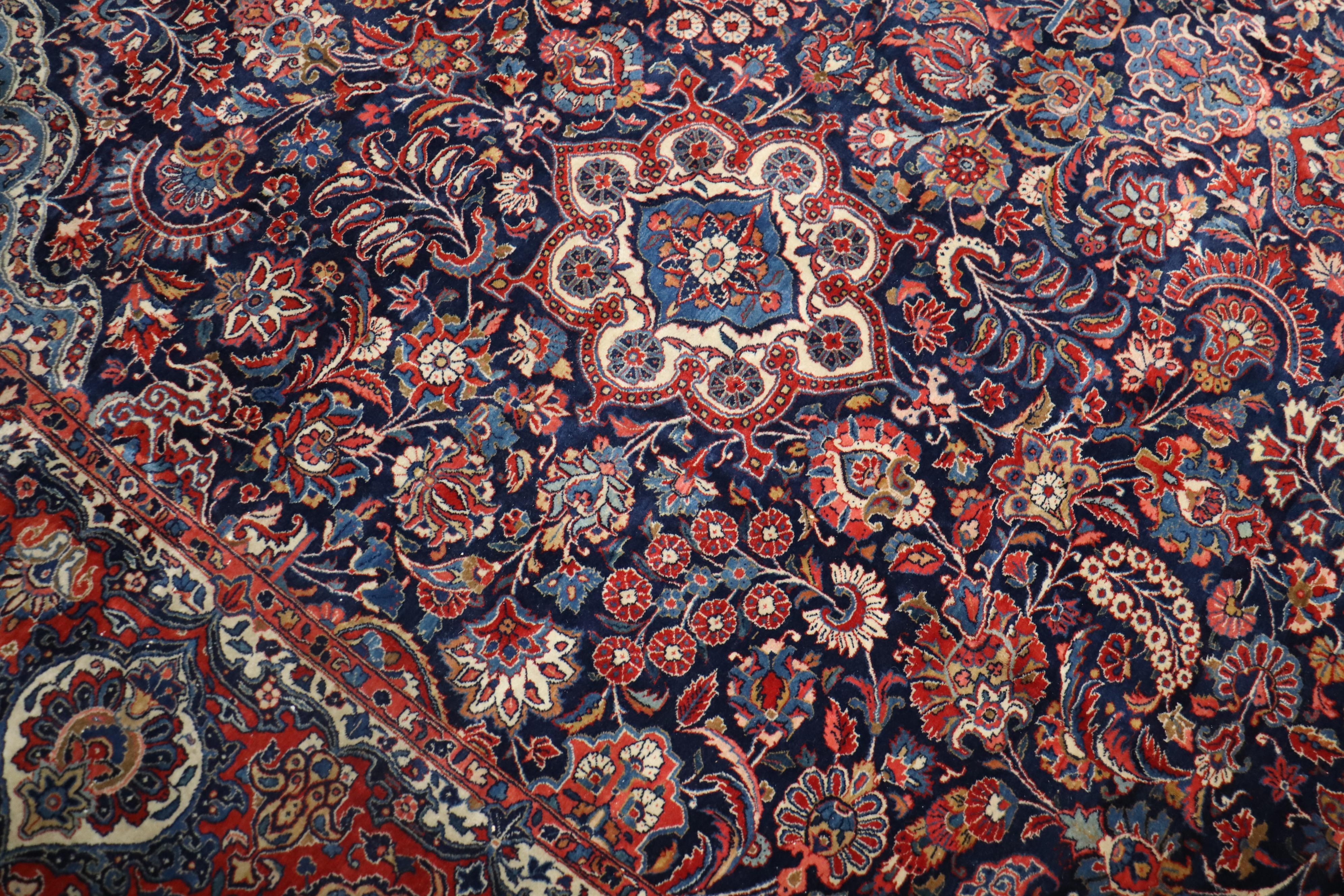 Beautiful Persian Kashan oversize rug from the second quarter of the 20th century. The previous owner must have kept this rug in phenomenal shape

Measures: 11'8” x 16'6”

The best 19th century and turn-of-the-20th century Kashan carpets, be