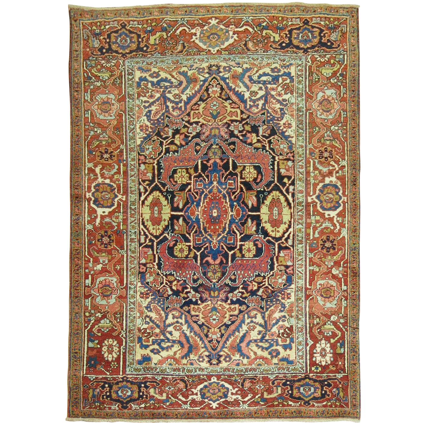 Traditional Antique Persian Heriz Rug