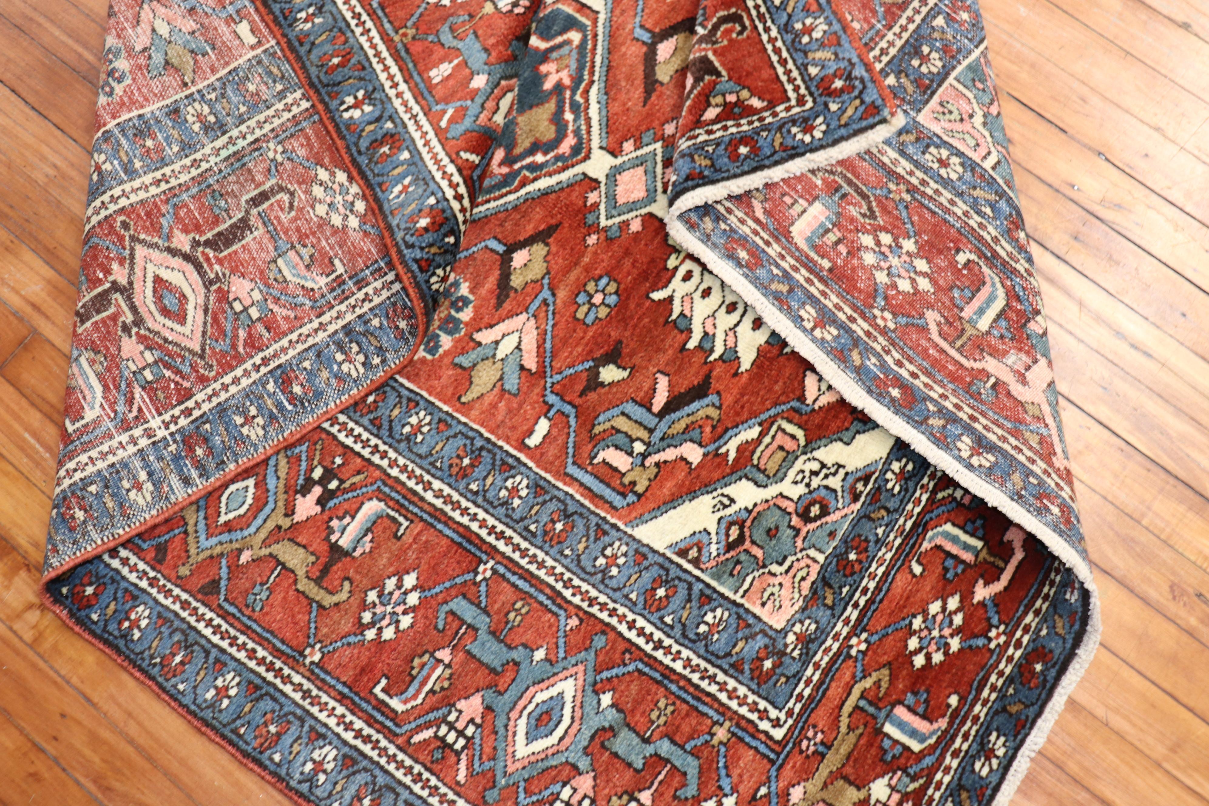 Traditional Antique Persian Heriz Serapi Rug For Sale 1