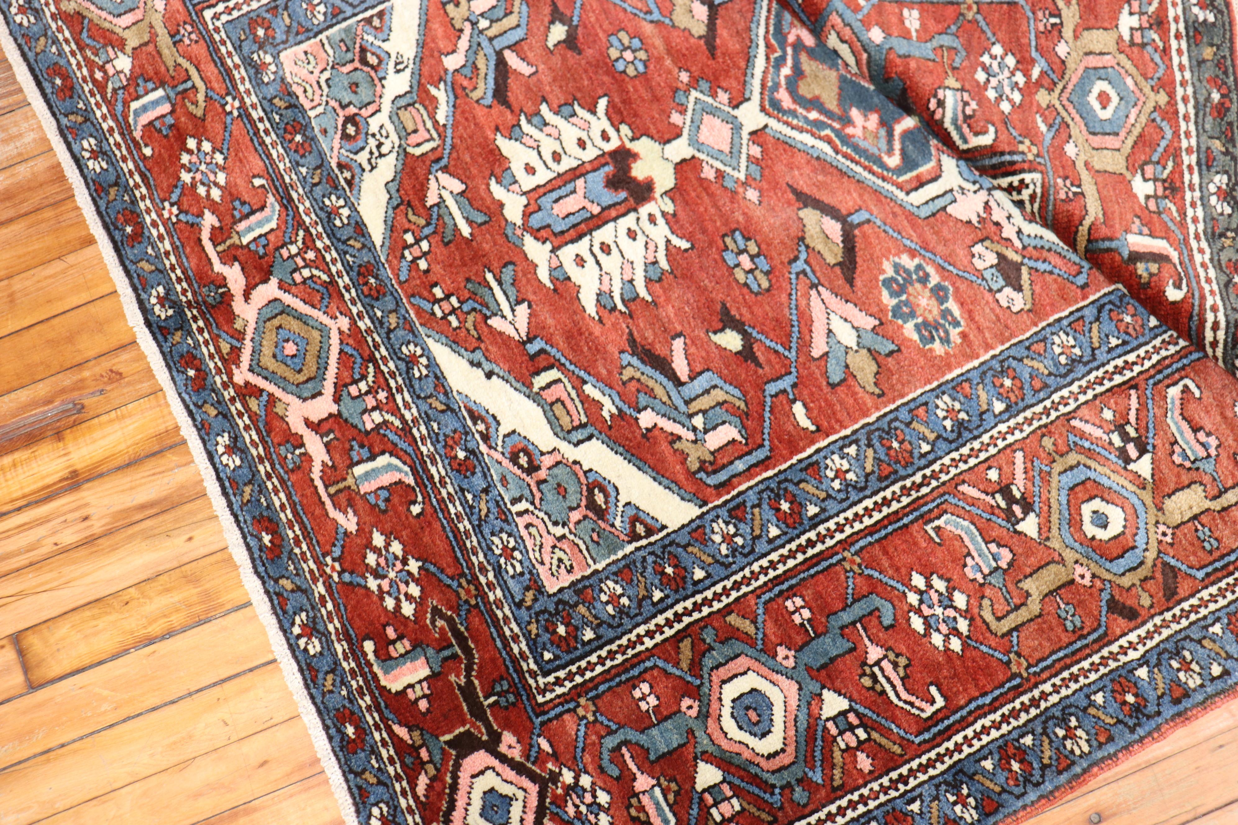 Traditional Antique Persian Heriz Serapi Rug For Sale 2