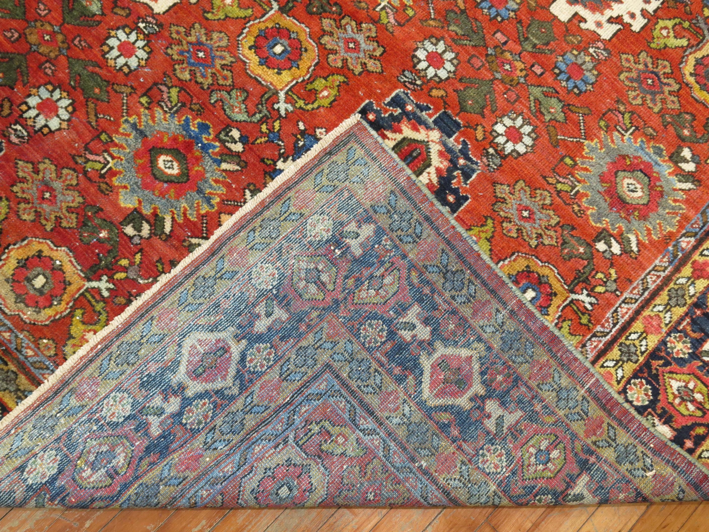 Room size Persian Mahal rug with an all-over motif

Mahal Persian carpets from the 19th century and turn of the 20th century have become one of the most desirable among Persian village weaving's, as they appeal strongly to both connoisseurs and