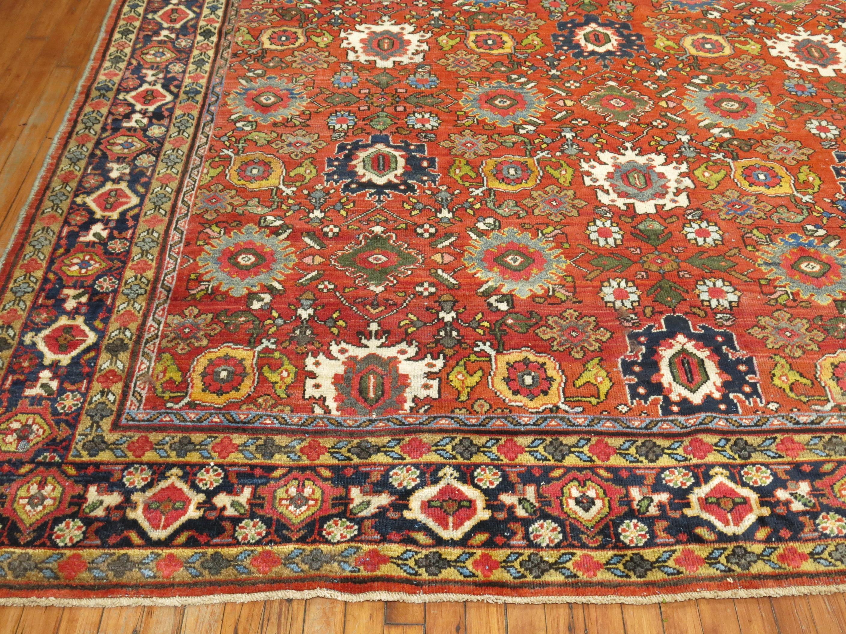 Hand-Knotted Traditional Antique Persian Mahal Carpet